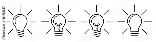  light bulb line icon vector isolated on white background 