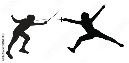 fencing silhouette vector illustration