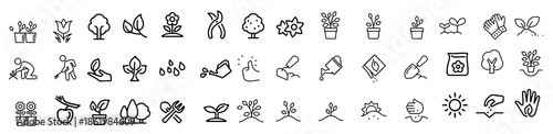 growing line icons vector design