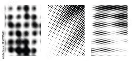 grunge halftone gradient background set black grit sand