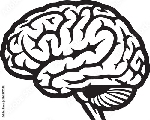 Medical icon brain illustration for health and neurology concepts