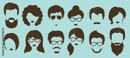 hipster vector silhouettes