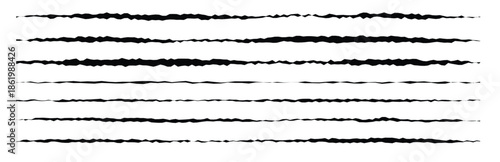  jagged uneven line set black scribble stroke collection