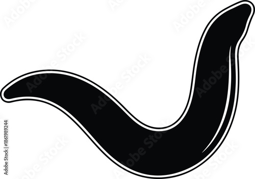 Silhouette Black Slug Mollusk Snail Leech Crawling Invertebrate Animal Pest Garden Nature Isolated Vector Illustration
