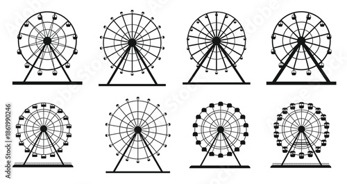  ferris wheel vectors isolated icon ferris wheel silhouette