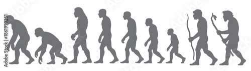 gray scale human evolution silhouettes progression ape