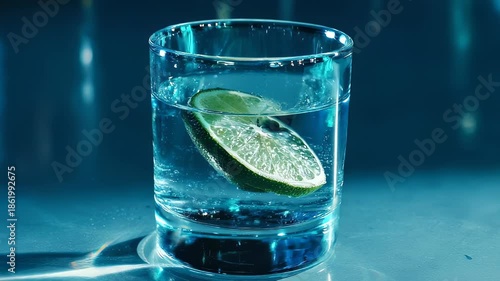 Wallpaper Mural Gin and Tonic Cocktail with Lime Slice. Torontodigital.ca