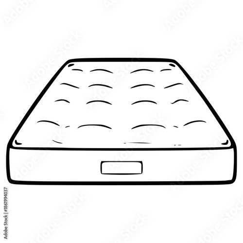 mattress illustration hand drawn outline vector