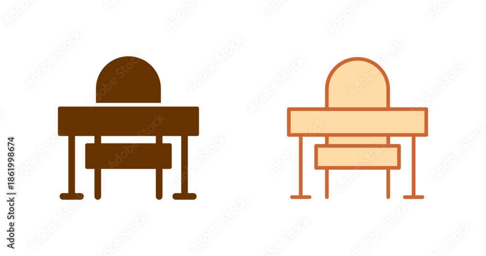 Fototapeta premium Teacher Desk Vector Icon