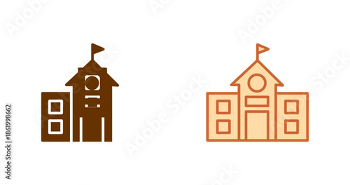 School Building Vector Icon