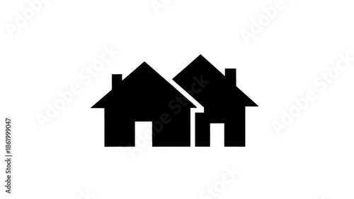 Simple two house outline icon