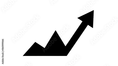 Vector line graph showing growth trend