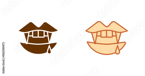 Vampire Fangs Vector Icon