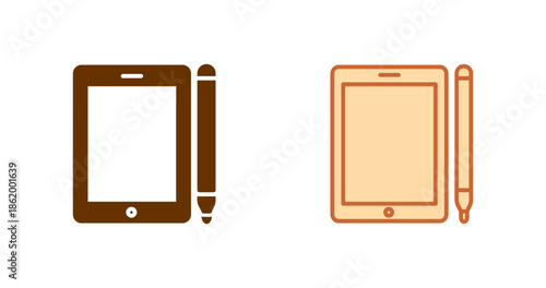 Tablet and Stylus Vector Icon