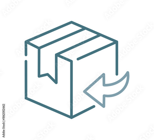 Parcel return service. Goods delivery and order refund. Pixel perfect,vector icon.