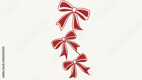  Classic Red Bows on White Background for Celebration and Decoration
