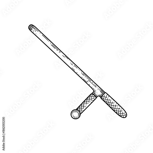 hand drawn baton line art vector illustration