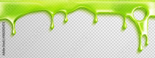 Drip toxic green background with slime halloween splash and snot liquid 3D. Paint glue oozing with drip design and toxic green texture for splodge sauce. Sticky seamless aesthetic for halloween