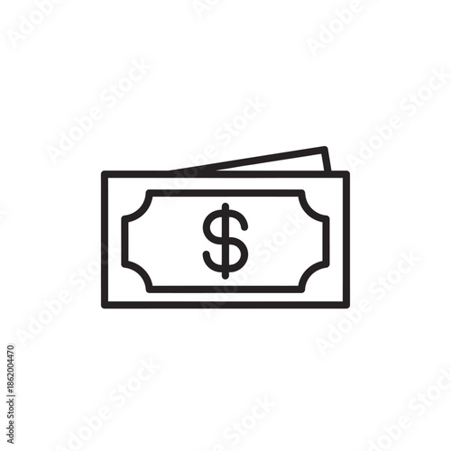 Simple Hand Drawn Illustration of a US Dollar Banknote for Financial and Business Themes