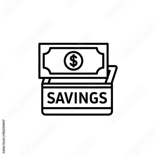 Savings and Financial Growth Illustration with Money and Deposit Box