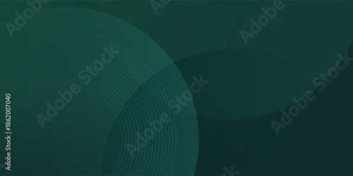 A dark green background with smooth, overlapping circles. The background is green with a gradient texture, creating a modern, abstract style. Minimal abstract circles vector gradient background