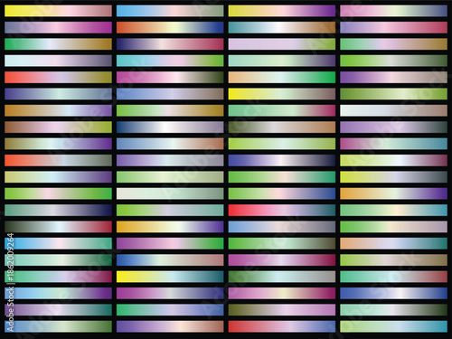 Abstract grid of horizontal color gradient bars with rainbow hues (gradient swatches)