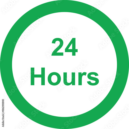 green circle with 24 hours text