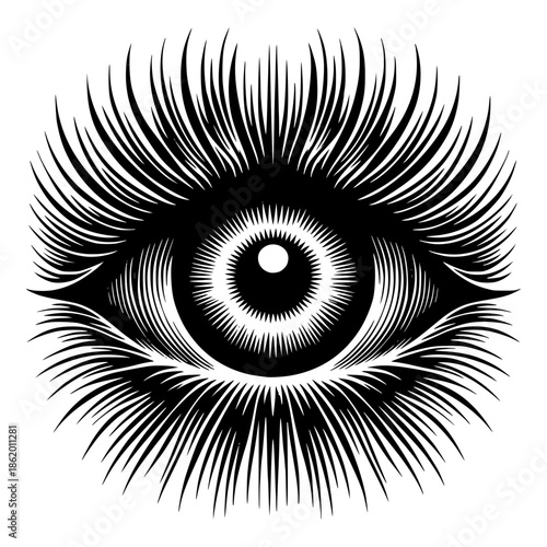Eye of Perception: Intricate details and captivating lines define a single eye, symbolizing vision, insight, and the depths of perception.