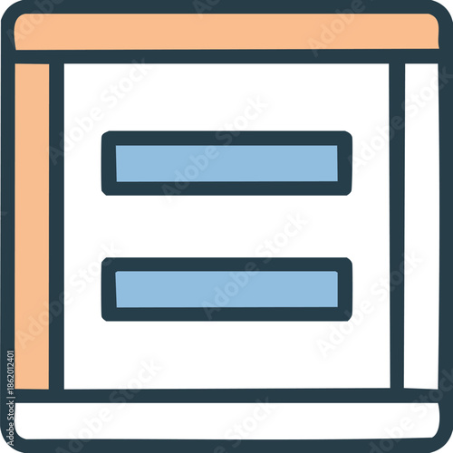 Minimalist Equal Sign Icon in a Frame