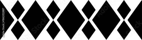 Tribal-style textile border with repeating diamond shapes.eps