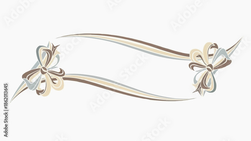 Elegant ribbon design with bows for decoration and gift wrapping