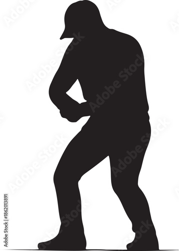 Silhouette of a woman and girl standing in elegant poses