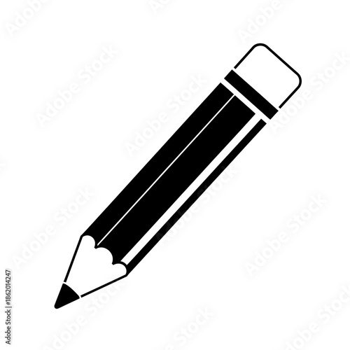 Simple black pencil icon for creative design projects