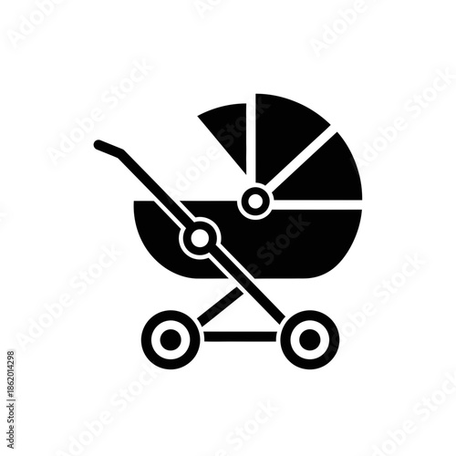 Modern baby stroller icon for parenting and childcare designs