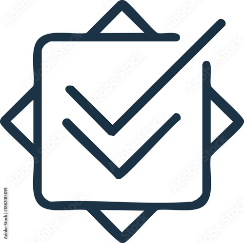 Confirmation Check Mark Inside Square Frame