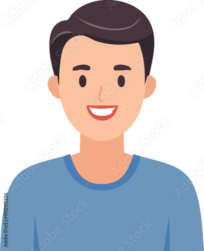 Smiling Young Man In Blue Shirt