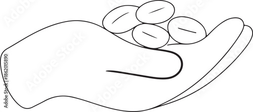 Hand holding white paper with thumb up vector illustration icon design cartoon symbol