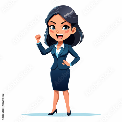 Angry boss executive caricature isolated on white vector