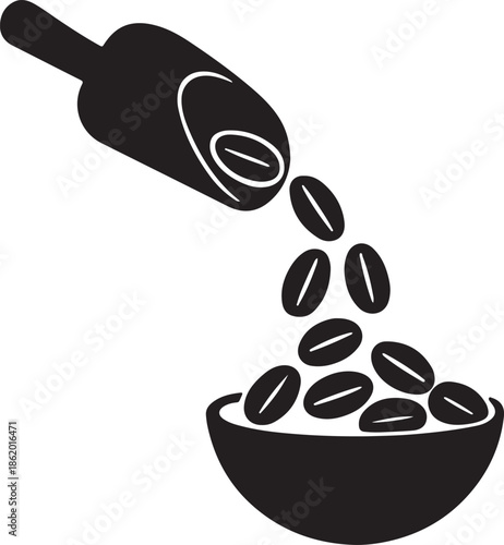 Spoon and pan vector illustration with coffee and breakfast icons