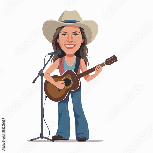 musician caricature isolated on white vector