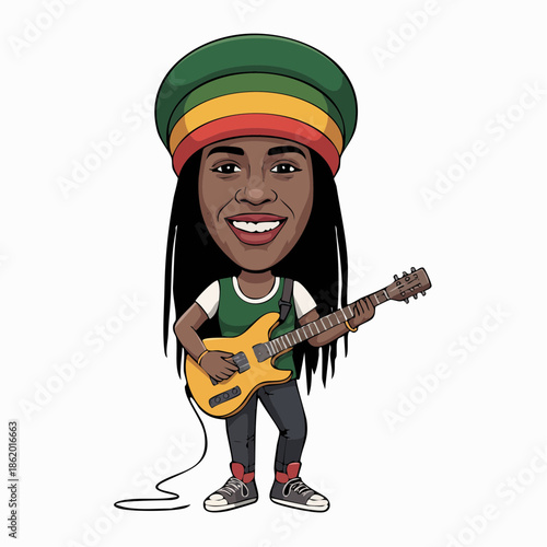 musician caricature isolated on white vector