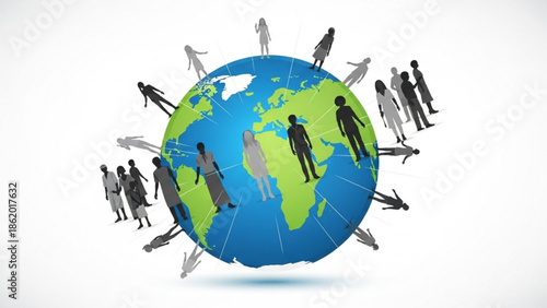 Global Business People Network Around The World Illustration