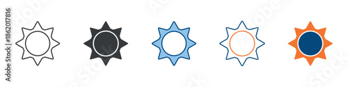 Sun Icon Set Multiple Style Collection 
