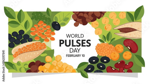 Colorful Pulses Illustration for World Pulses Day on February 10