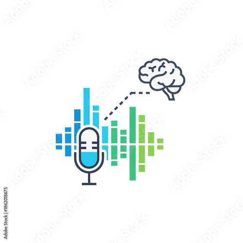 Audio Signal Processing via Microphone and Brain Interface Illustration