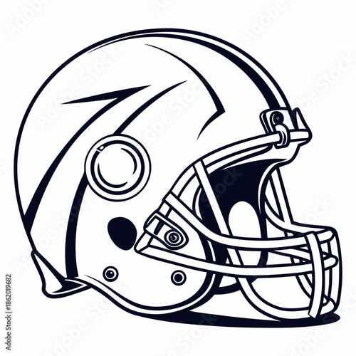 Black and white football helmet