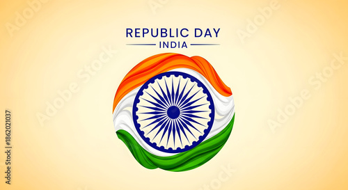 Republic day india celebration with national flag colors