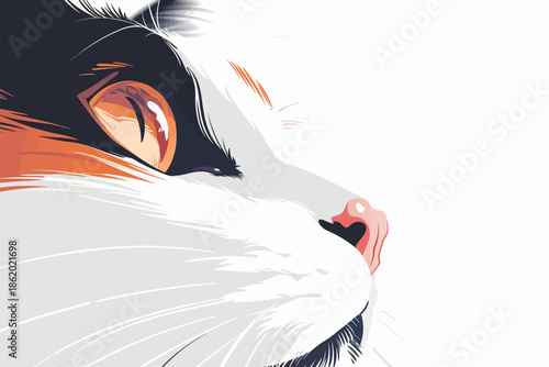 Close-Up of a Cats Eyes isolated illustration