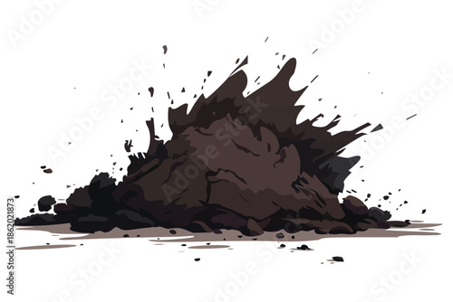 soil explosion isolated illustration