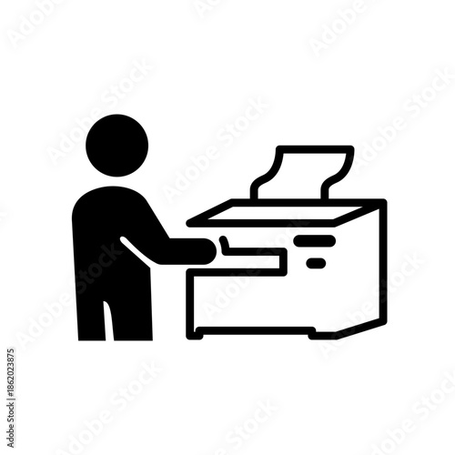コピー機を操作している人のアイコン